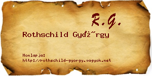 Rothschild György névjegykártya